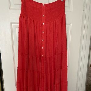 Lovely coral red maxi skirt